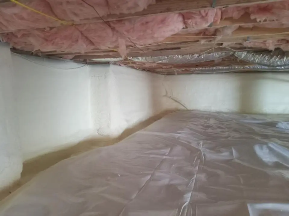 Crawl space encapsulation with closed-cell spray foam for Roof Leak Repair in Pea Ridge